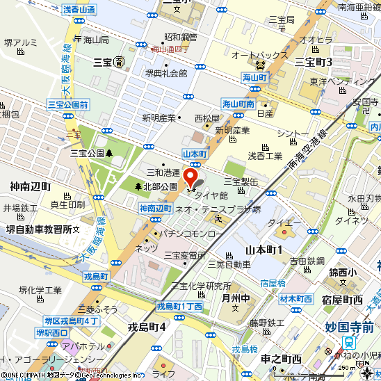タイヤ館堺北付近の地図